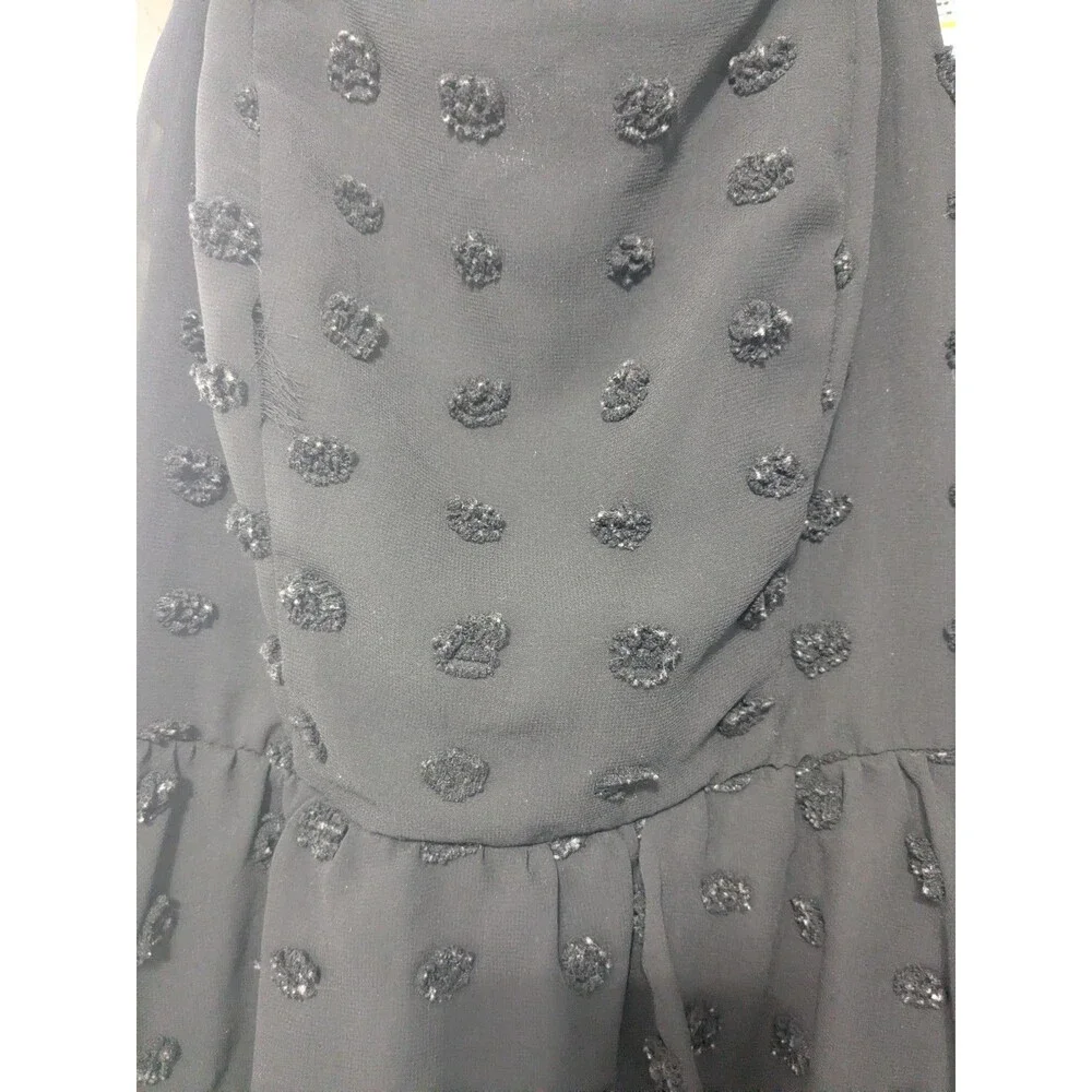 Mi Ami Black Tiered Polka Dot Spaghetti Strap Midi Dress XS - Picture 3 of 6